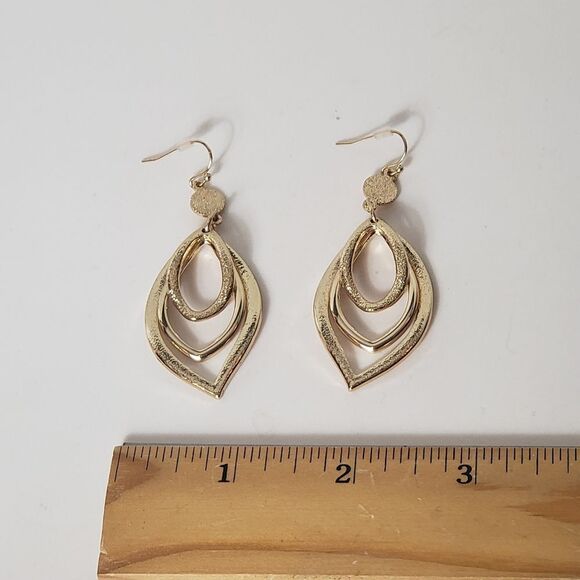 AVON Goldtone Double Luxe Loop French Hook Earrings - Picture 6 of 7